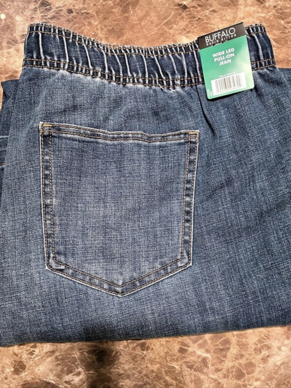 Buffalo David Bitton Wide Leg Pull-On Jean Jeans in Blue NWT